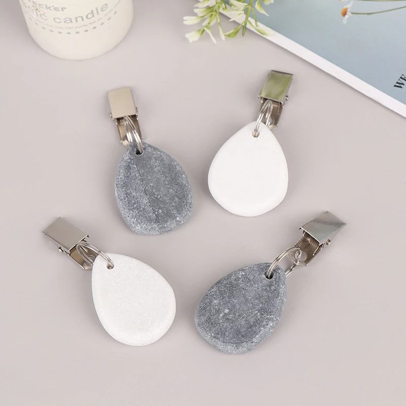 1pc Teardrop Stone Tablecloth Weights Stainless Steel Metal Holder Clip Buckles DIY Hanging Cloth Party Picnic Table Cover