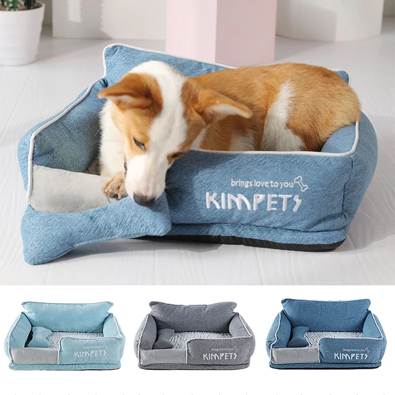 

Pet Kennel Winter Warm Cozy Dog Sofa House Pets Cotton Puppy Bed Washable Cat Nest Sleeping Mat for Medium Small Large Dogs Cats