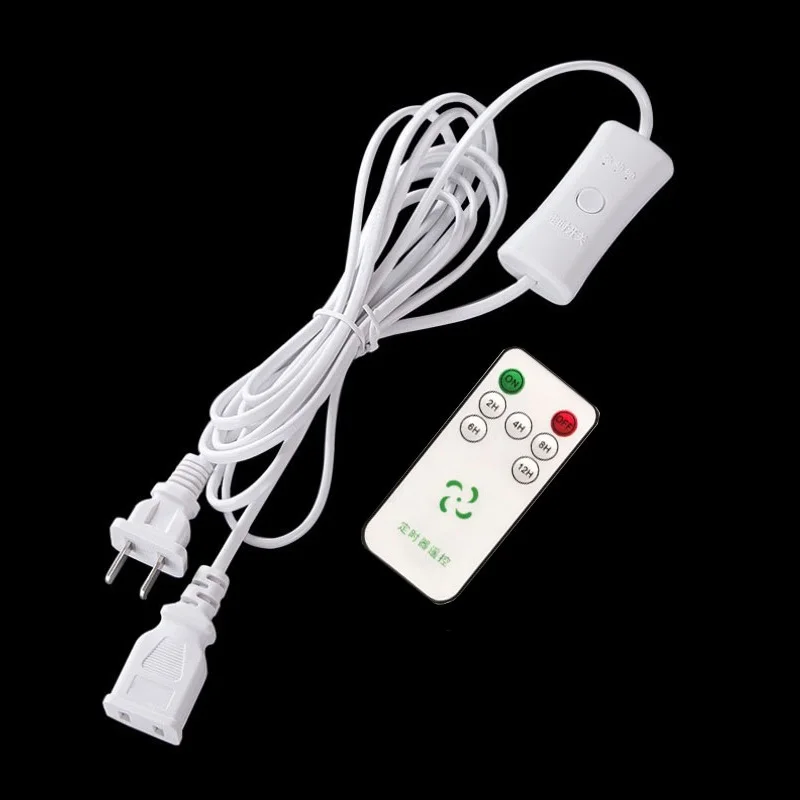 

60W EU US Plug Power Extension Cord Cable White with Timer On/Off Switch Button Extension Power Cable 3M For Fan Table Lamp