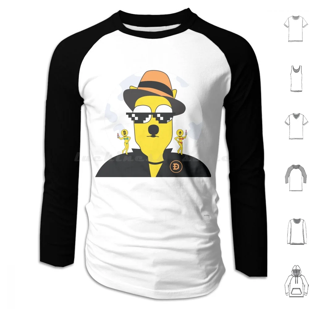 Толстовки Dogecoin To The Moon с длинным рукавом Coin криптовалюз Doge Dog