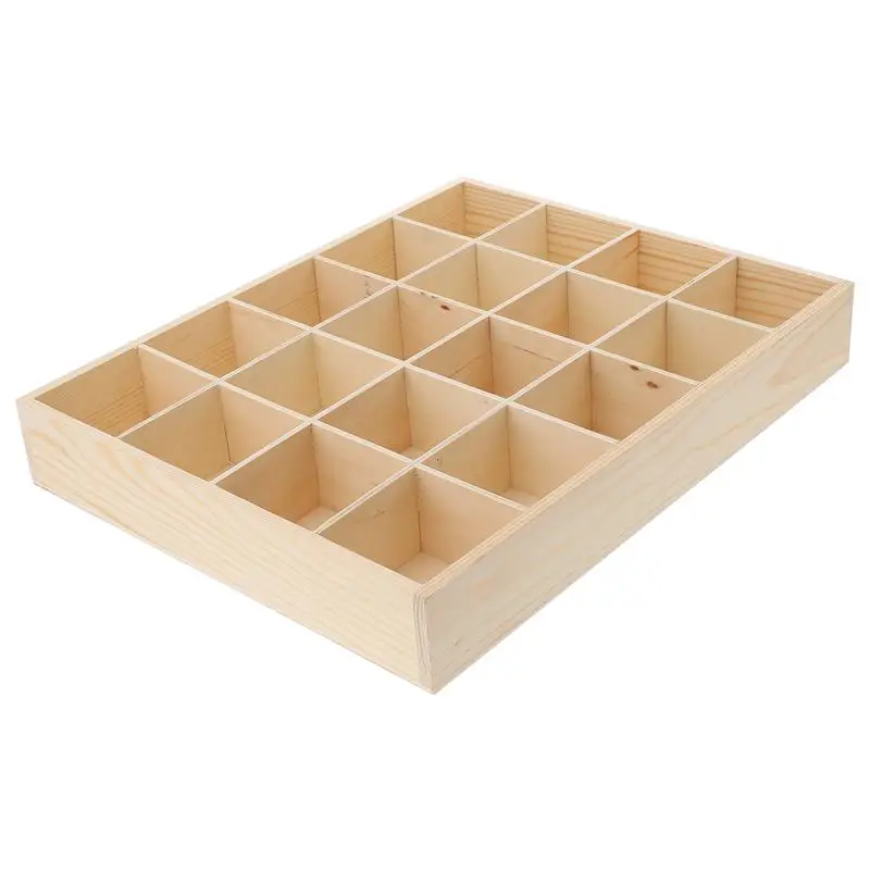 

1pc Drawer Storage Box 20 Compartments Wooden Storage Box Underwear Panties Storage Case Socks Organizer Sundries Container