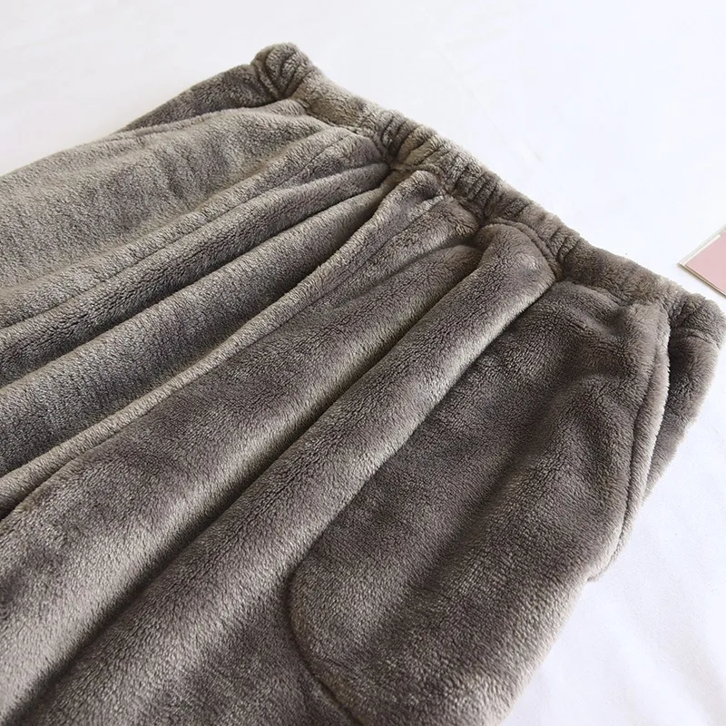 Мужские плюшевые теплые пижамные штаны мужские зимние уютные флисовые пижамы