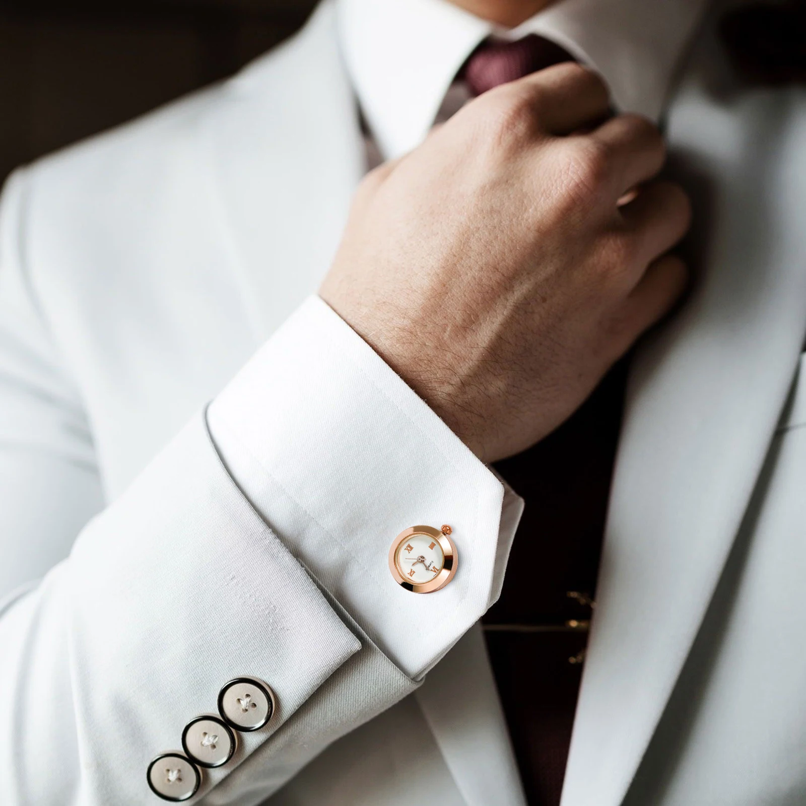 Battery Digital Watch Cufflinks Men's Lepton Real Clock Cufflinks Watch Cufflinks Men's Jewelry