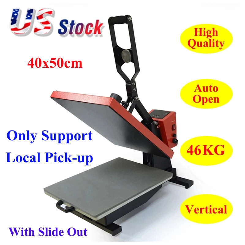 40x50cm Auto Open Heat Press Machine 46kg Eco-Friendly for T-shirts Transfer Sublimation Printing Only US Stock Local Pick-up