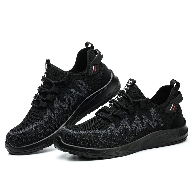 Легкая рабочая защитная обувь мужская дышащая со стальным носком весенне-летние