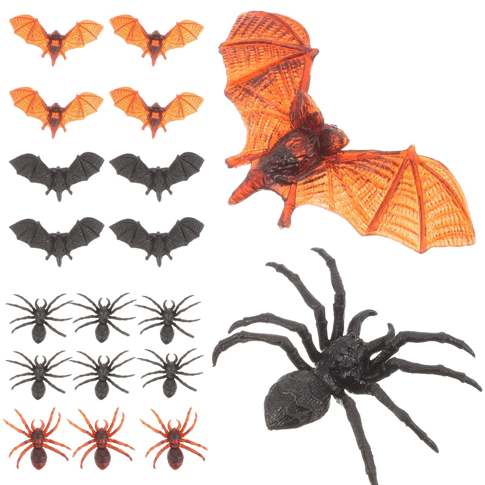 

40 Pcs Simulation Spider Bat Scary Spiders Artificial Bats Toys Halloween Prop Prank Ornaments Desktop Haunted House