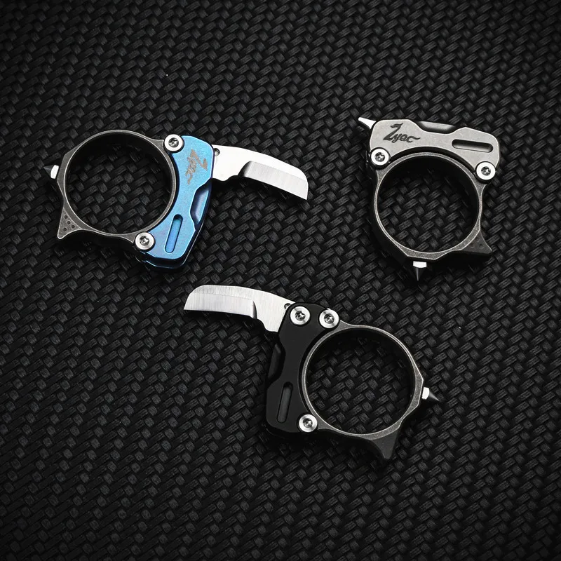 EDC Titanium Alloy Multifunctional Ring Knives For Accessories Tools Foldable Ring M390 Blade Camping Outdoor