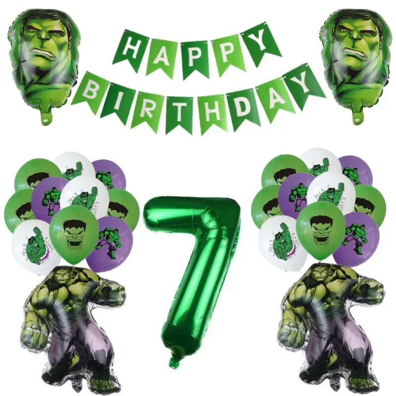 

1Set Superhero Hulk Theme Party Decoration 32inch Number Balloons Birthday Super Hero Baby Shower Supplies Kids Toys Globos