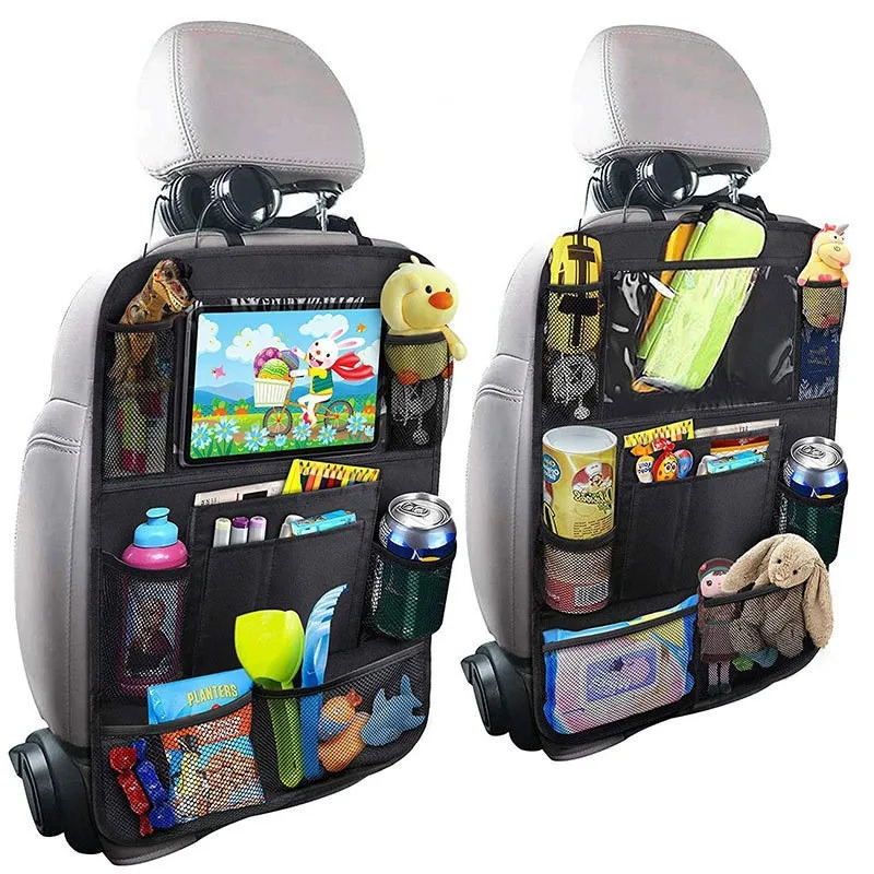 

Car Backseat Organizer with Touch Screen Auto Storage Pockets Cover Tablet Holder Car Seat Back Protectors for Trip Kids Travel