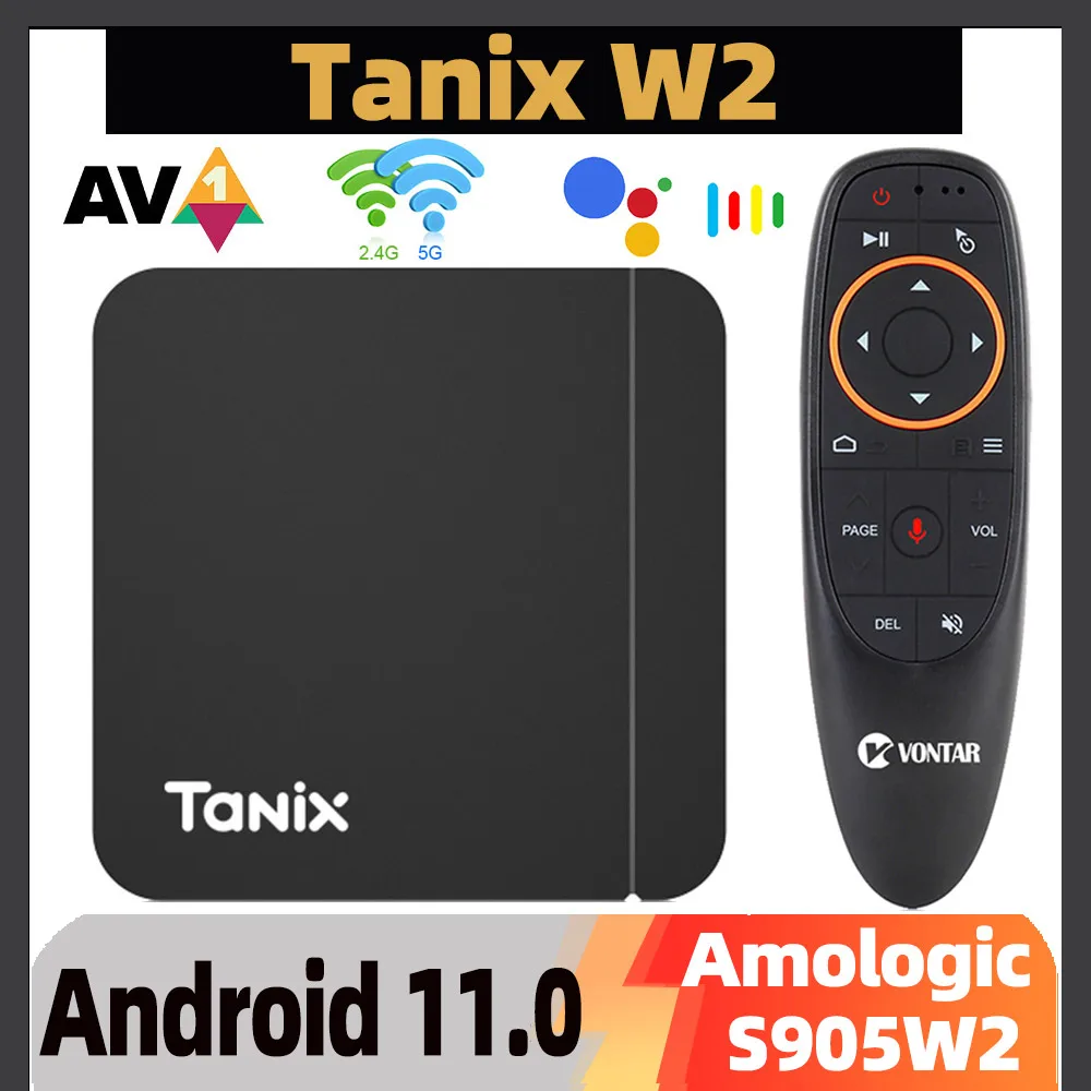 2022 Tanix W2 Smart TV Box Android 11 Amlogic S905W2 with 2GB 16GB Support H.265 AV1 Dual Wifi HDR 10+ Media Player Set Top Box
