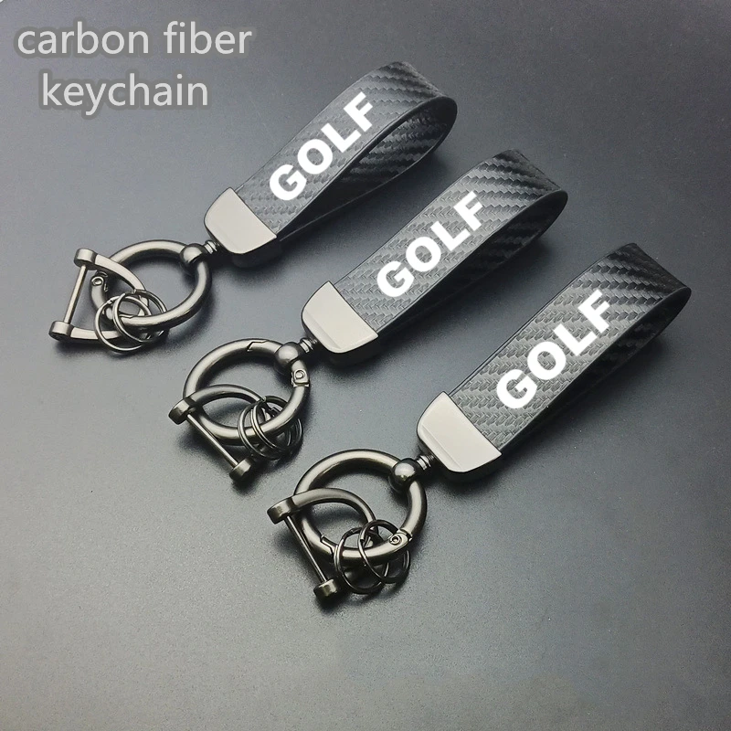 

Carbon fiber Car Key Pendant Split Rings Keychain For Volkswagen VW Golf 4 5 6 7 MK4 MK5 MK6 Mk7 A4 A5 A6 Rline R Line