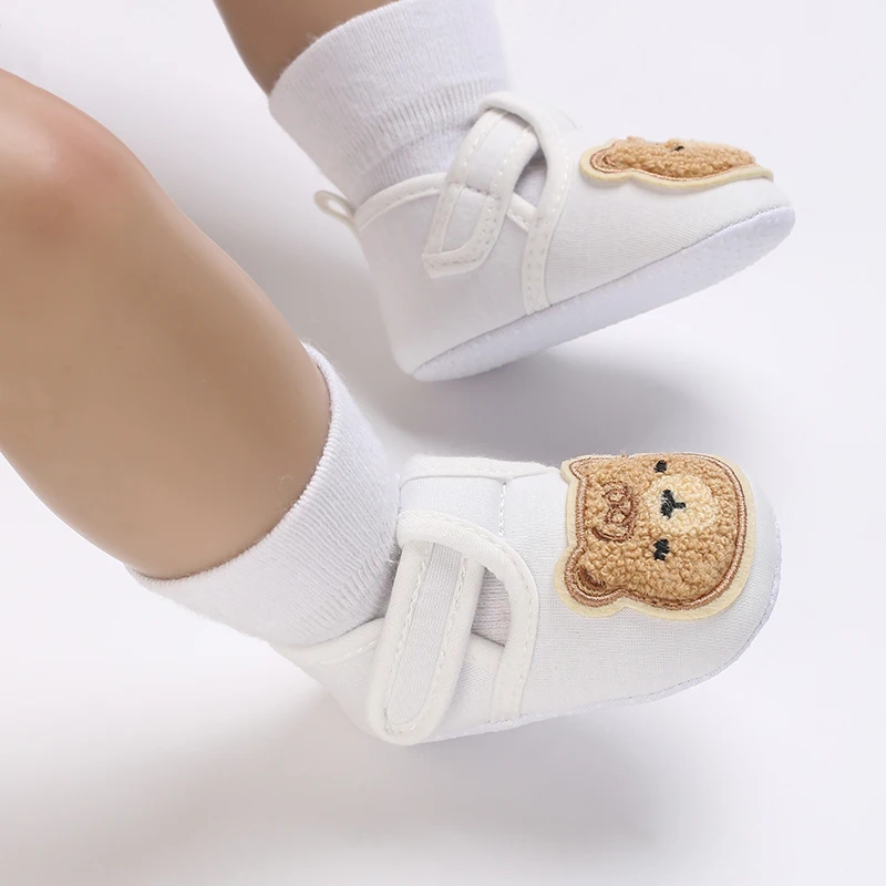 

Newborn Baby Canvas Shoes Cartoon Bear Non-slip Walking Shoes Casual Flats forToddler Infant Girls Boys First Walkers Cute Shoes