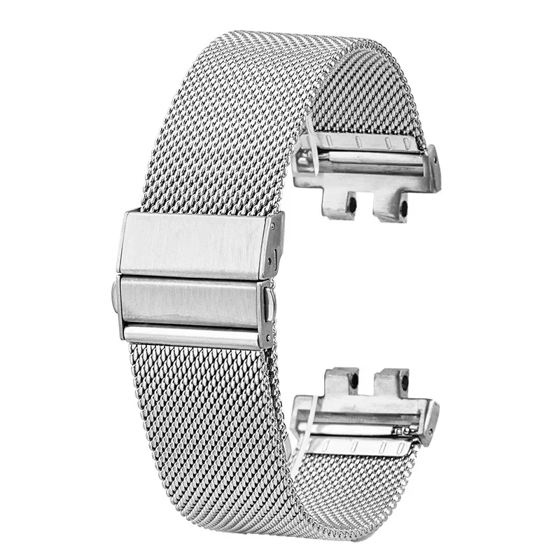 Сетчатый ремень Milan из нержавеющей стали для Casio GMW-B5000 Gmw b5000 GM-B2100, мужской спортивный ремешок, черный, серебристый, металлический браслет (art.: 3920cd7066980) - 3920cd7066980