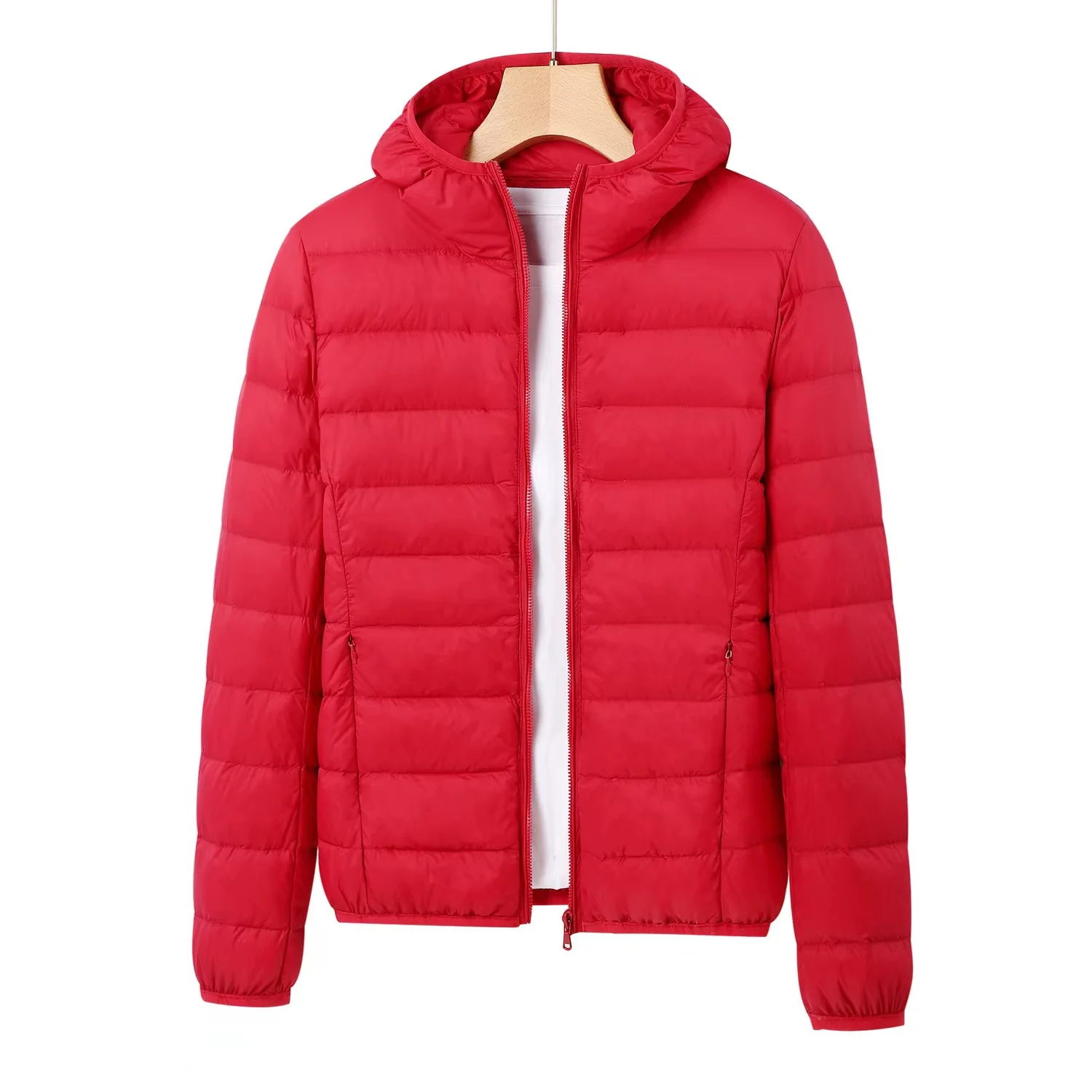 New Winter Parka Ultralight Padded Puffer Jacket For Women Coat With Hooded Outdoor Warm Lightweight Outwear With Storage Bag