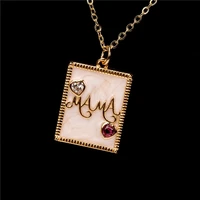 mothers day mama letter pendant necklace for women square mom nameplate clavicle chain choker personality jewelry new gifts
