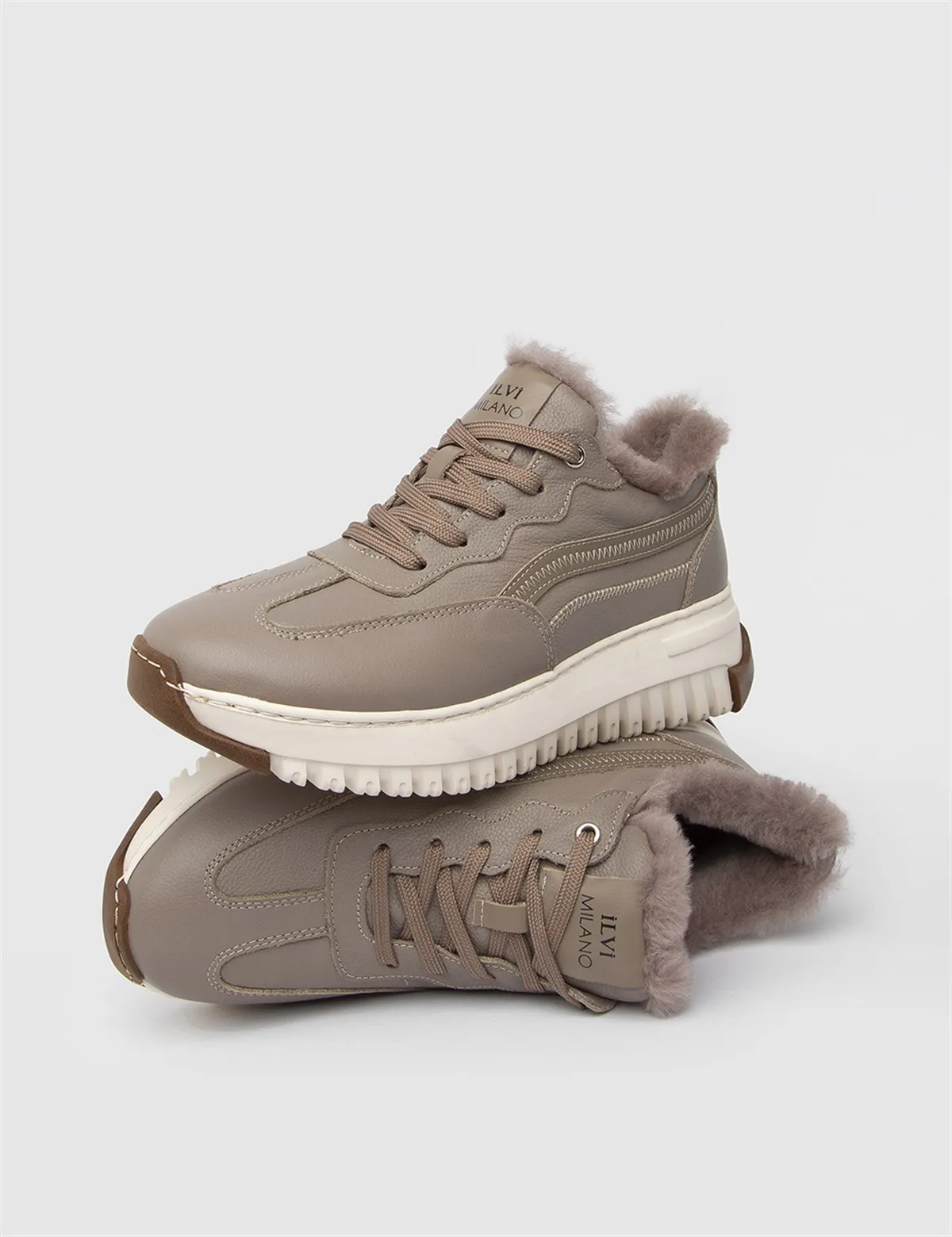 

ILVi-Genuine Leather Handmade Vidar Mink Sneaker with Fur Women's Shoes 2022 Fall/Winter