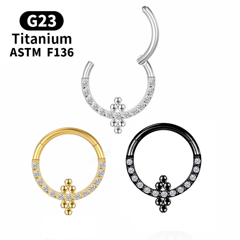 

Septum Piercing Zircon Earrings G23 Cartilage Daith Helix G23 Tragus Charming Clicker Labret Titanium Women Sexy Body Jewelry