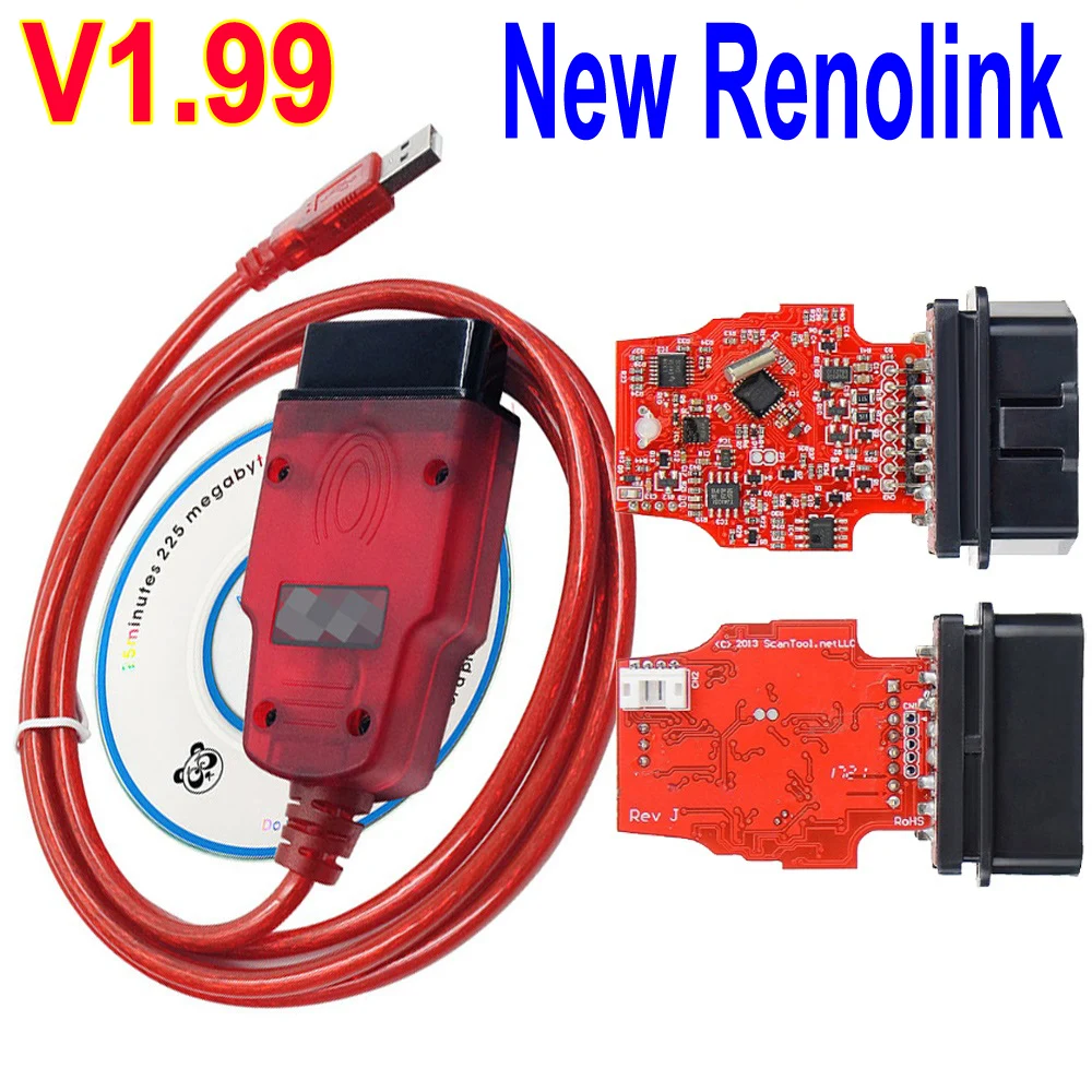 

Диагностический интерфейс V1.99 Renolink OBD2 для транспортных средств Renault/D-acia, программатор ECU, подушка безопасности/кодирование ключей, многофункциональный
