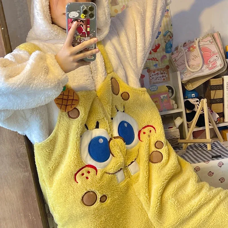 Adults Anime Onesies Women's Plush Romper Winter Flannel Pajamas Long-Sleeve Zipper Anime Cosplay Costumes Cartoon Sleepwear Set