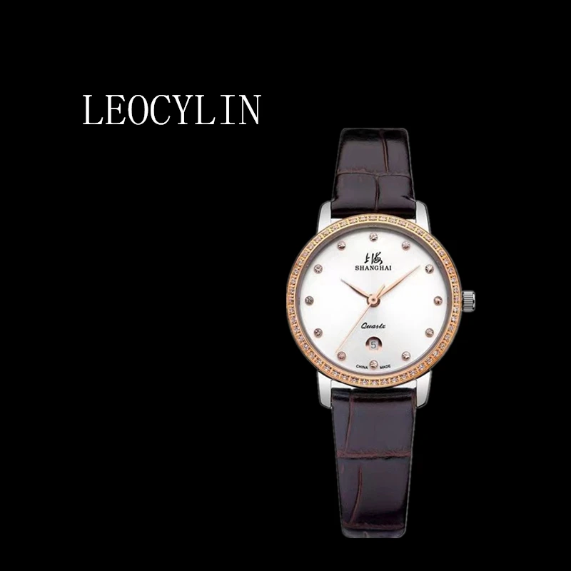 LEOCYLIN Shanghai original quartz watch Fashion crystal sapphire for women 316L steel waterproof high quality Wristwatches Clock