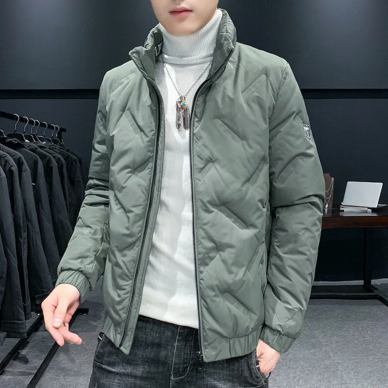 Winter Men Down Jacket Short Lightweight Warm Overalls Loose Casual Coat