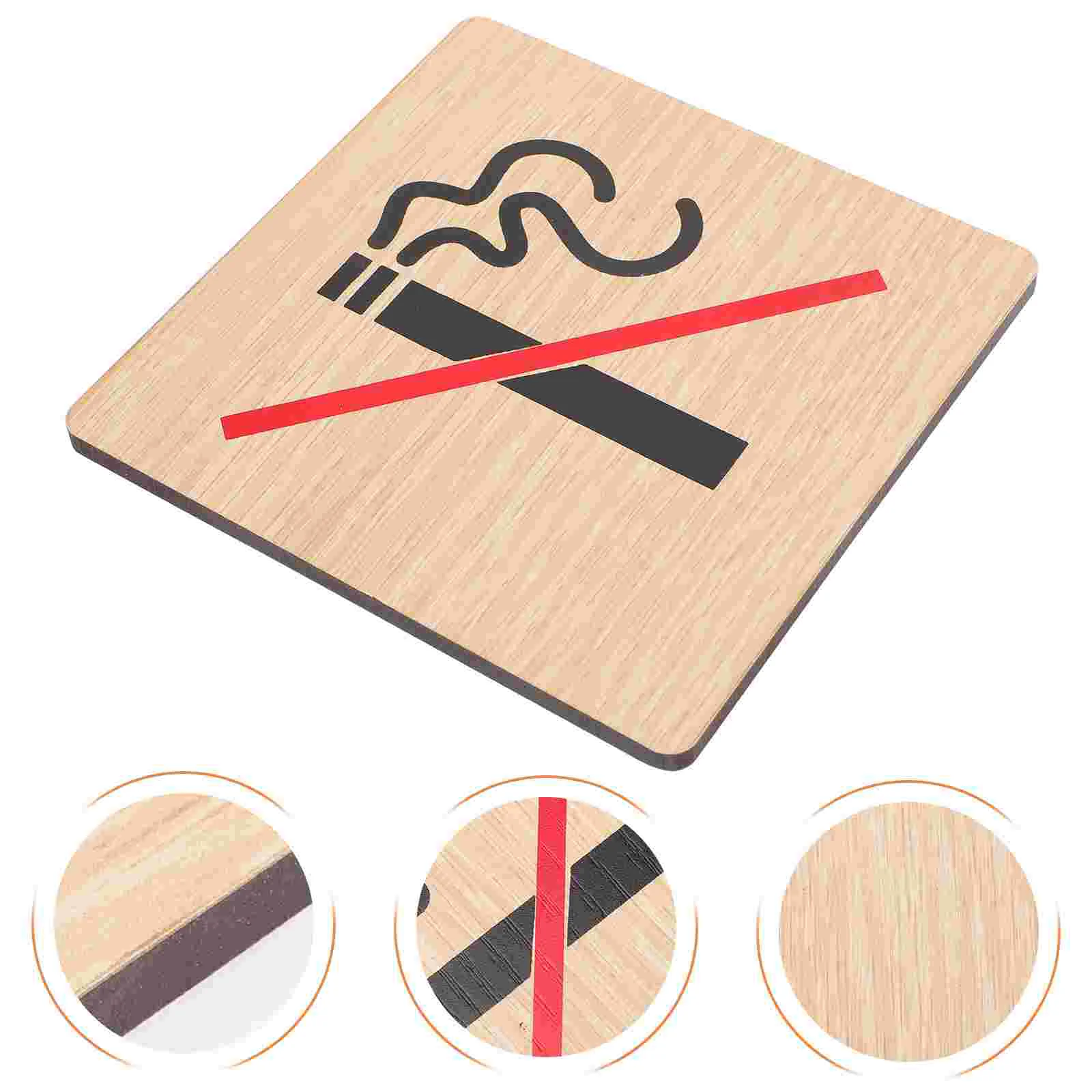 

4pcs Wall No Smoking Signs Wood No Smoking Hotel Doorplates No Smoking Warning Sign