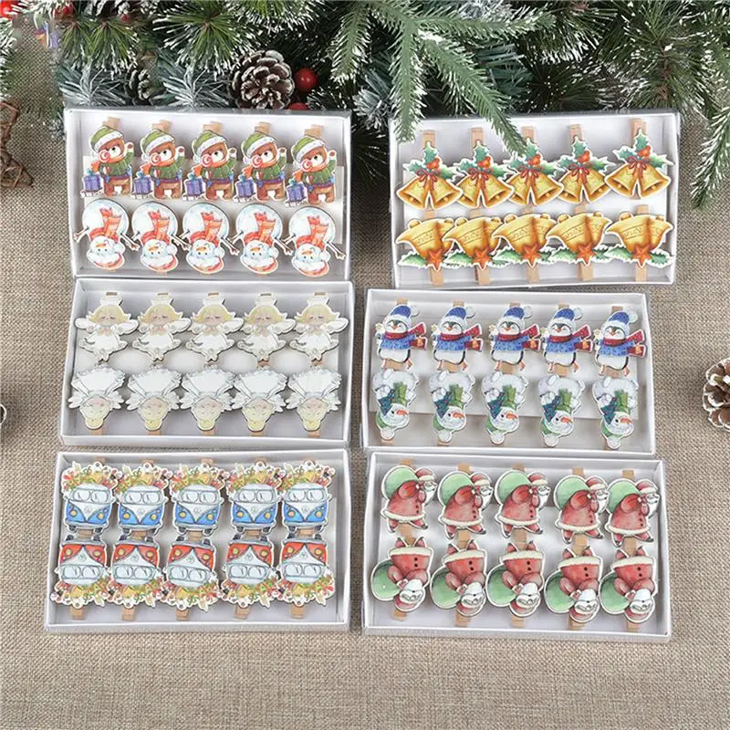 

10 шт., деревянные мини-зажимы для одежды