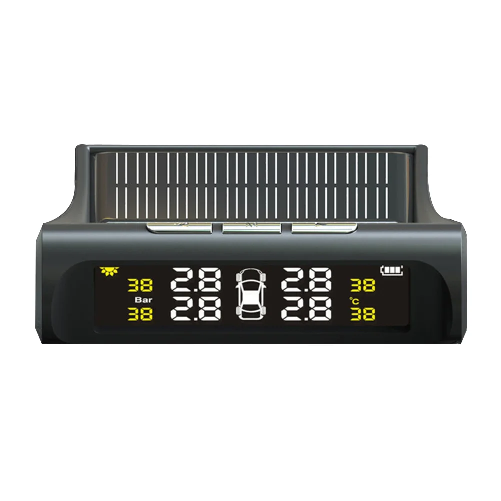 

Умная Автомобильная TPMS система контроля давления в шинах, зарядка от солнечной энергии, цифровой ЖК-дисплей, Автомобильная сигнализация (вн...