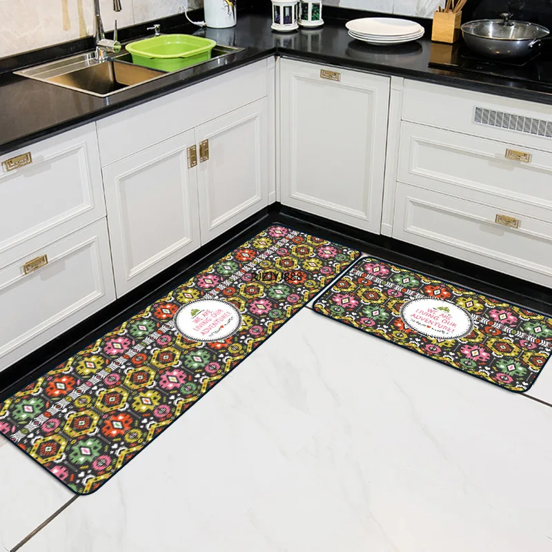 Новый цветной многоцветный кухонный коврик в индийском этническом стиле