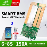 jbd smart bms 24v 8s lifepo4 lithium battery 150a balance board with free bluetooth heat high power 7s 6s e bike temp sensors