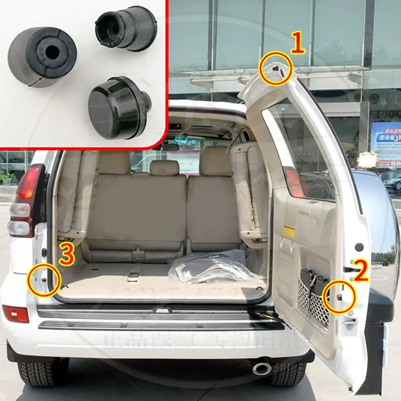 

3Pcs Car Rear Trunk Tailgate Dampers buffer pad bump stop Shock Rubber For Toyota Land Cruiser Prado LC120 03-09 LC150 10-20