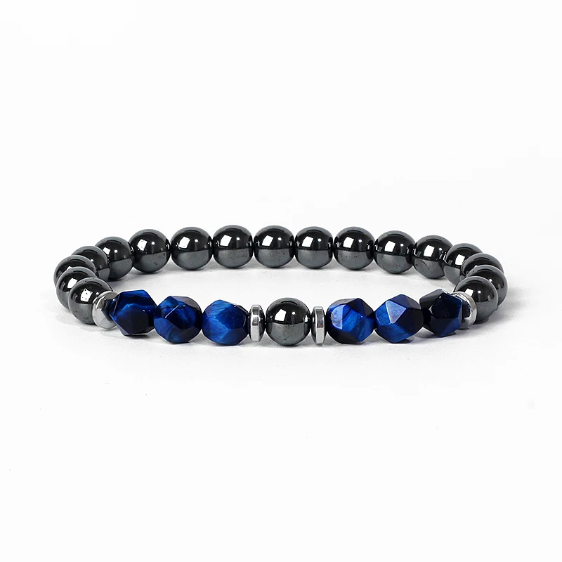 

Hematite Facted Tiger Eye Bracelets for Women Obsidian Natural Stone Beads Reiki Healing Bracelet Health Protection Soul Jewelry
