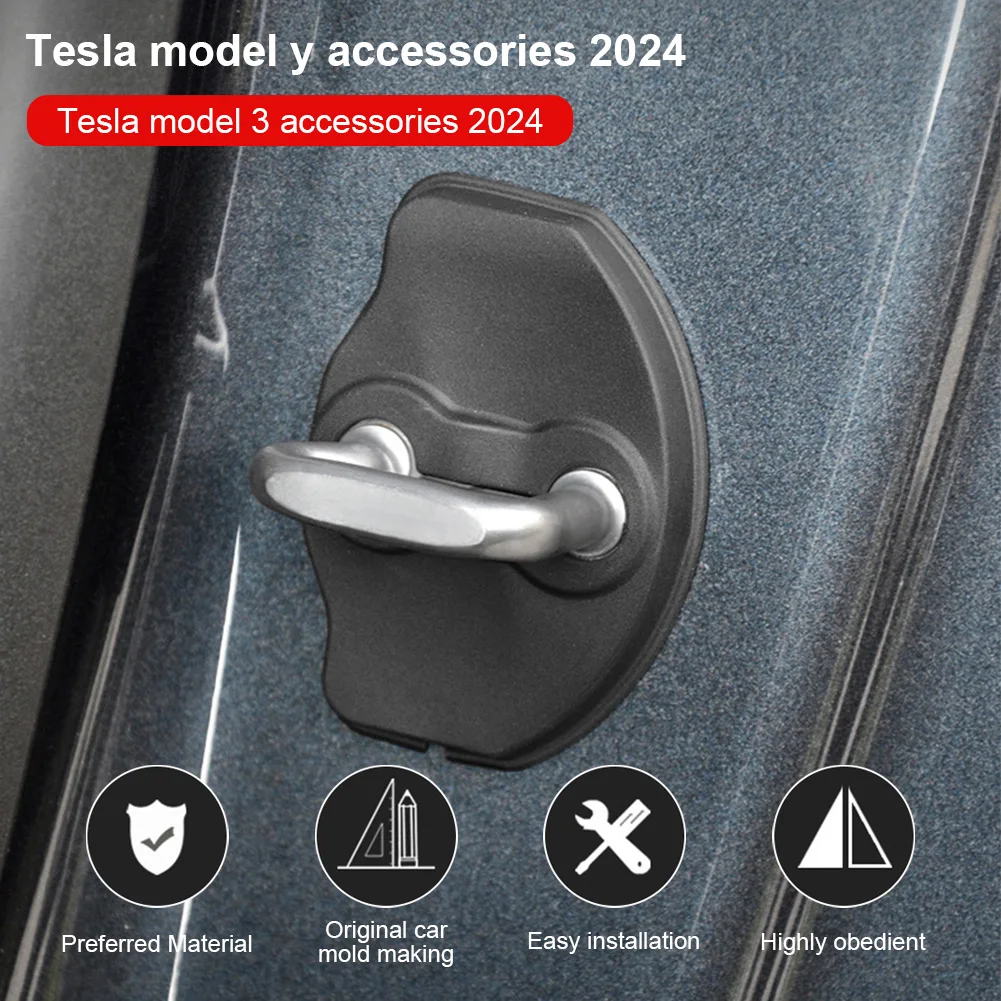 Новейшая защитная крышка дверного замка Tesla Model 3 Y 2016-2024 [Carbon Edition] защита от