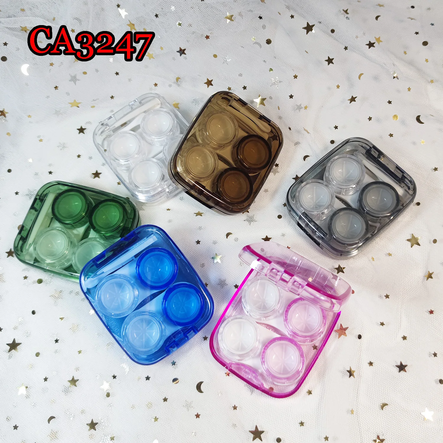 

Карманный чехол для контактных линз, 2 пары, высококачественный мягкий красочный дорожный держатель, контейнер для хранения, бокс для хране...