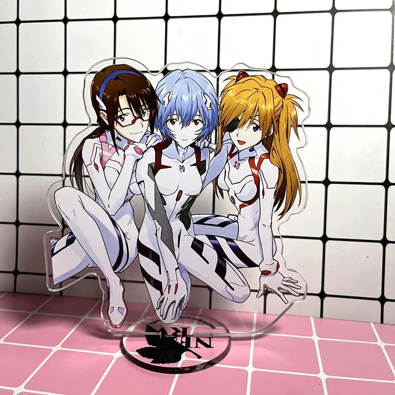Фото Акриловая подставка аниме Asuka Langley Soryu Ayanami Rey Makinami периферийные милые Мультяшные настольные украшения кавайные коллекционные товары №3