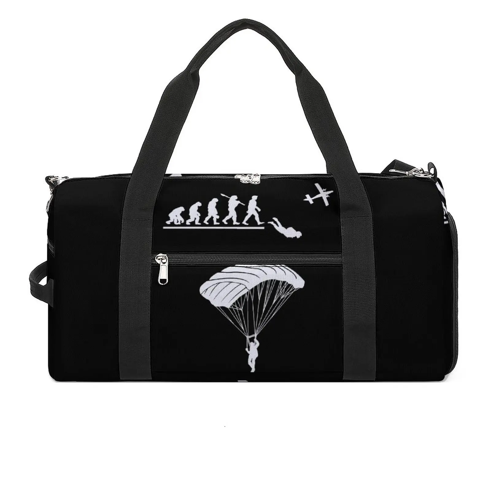 

Skydiving Evolution Gym Bag Skydiver Parachuting Lover Oxford Sports Bags Large Capacity Travel Printed Handbag Vintage Fitness