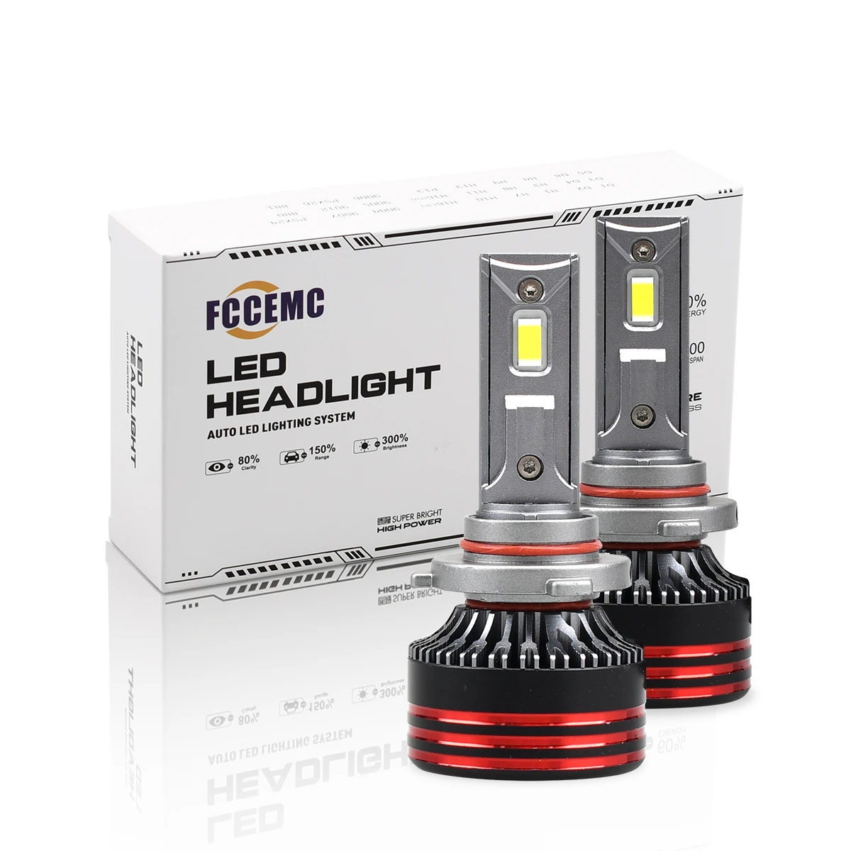 FCCEMC 60 Вт 5800LM светодиодный фары для автомобиля Canbus без ошибок H7 H1 H3 H4 дальнего/ближнего света H8 H11 9012 9004 9005 9007 9008 H13 6000K лампа