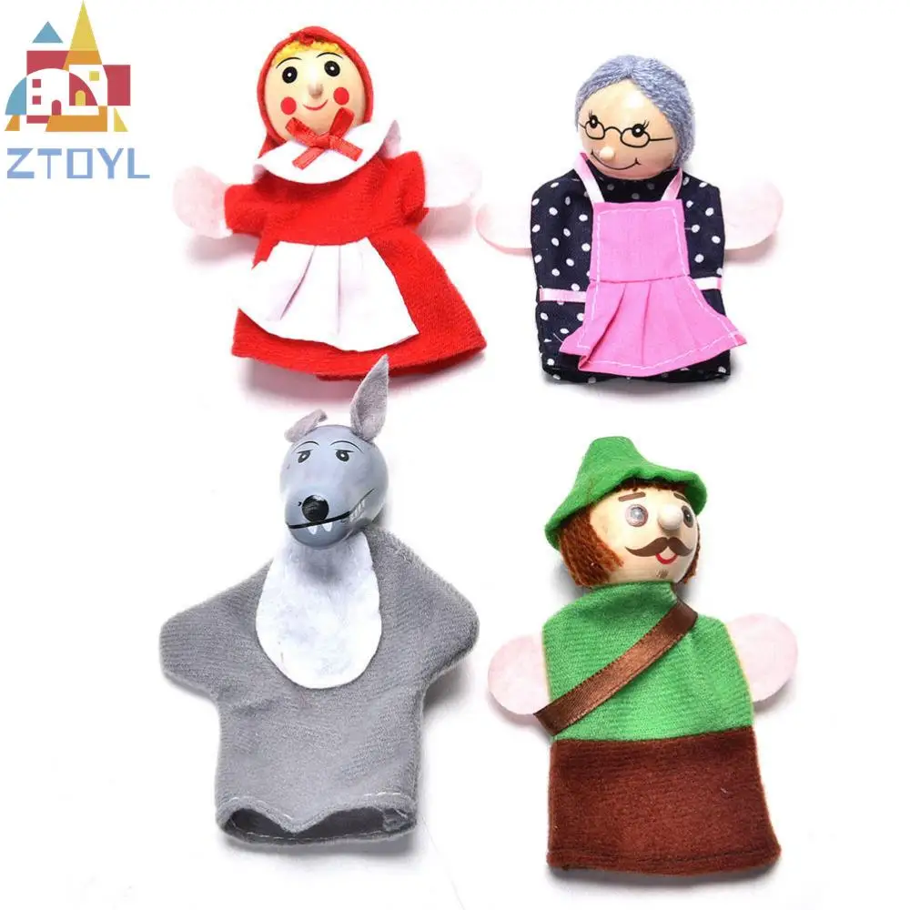 

Hot Little Red Riding Hood Finger Puppets Baby Educational Toy Christmas Gifts Wholesale 4 Pcs/set Puppet Learning Toys