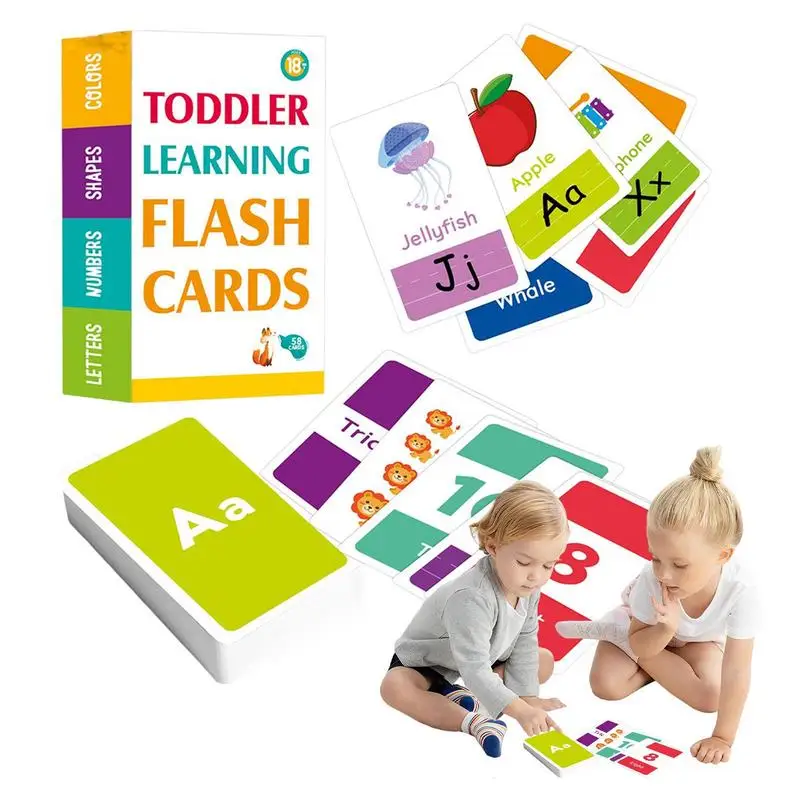 

Early Learning Flash Cards 2-4 Years Toddler Flash Cards Alphabet Flash Cards Numbers Colors Shapes Sight Word Flash Cards