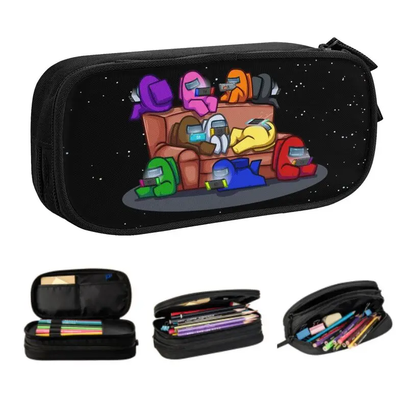 

Корейские Чехлы для карандашей с персонажами из США для мальчиков и девочек, оригинальная большая емкость для видеоигр, футляр для ручек, ка...