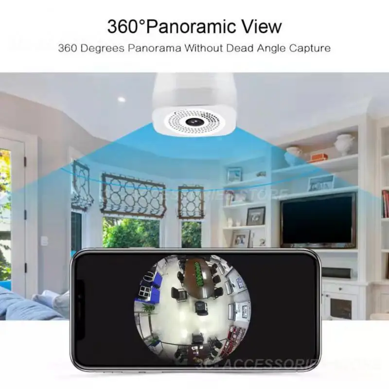 

Night Vision Lamp Cam 4x Digital Zoom Tuya 3mp 360° Panoramic Camera Motion Detection Movement Tracking Two-way Voice Intercom