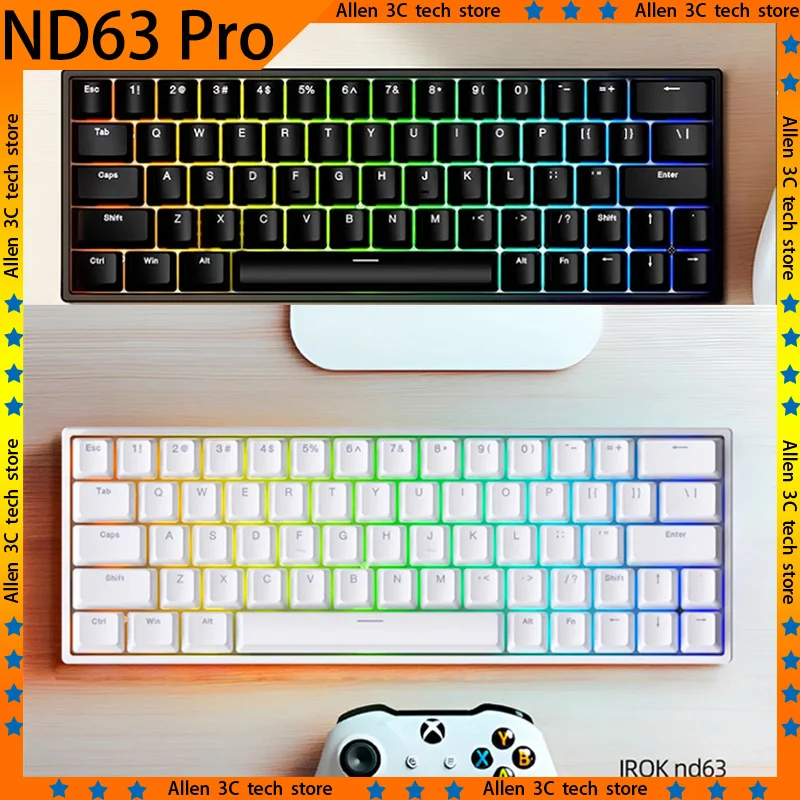 Оригинальная механическая клавиатура Irok ND63 Pro черный/белый