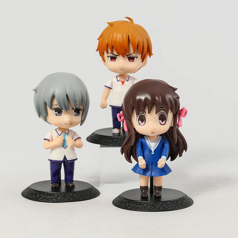 

3 шт./компл. Фруктовая корзина Honda Tohru Sohma Kyo Yuki ПВХ Фигурки дисплей Модель Q версия настольные куклы Декор подарок