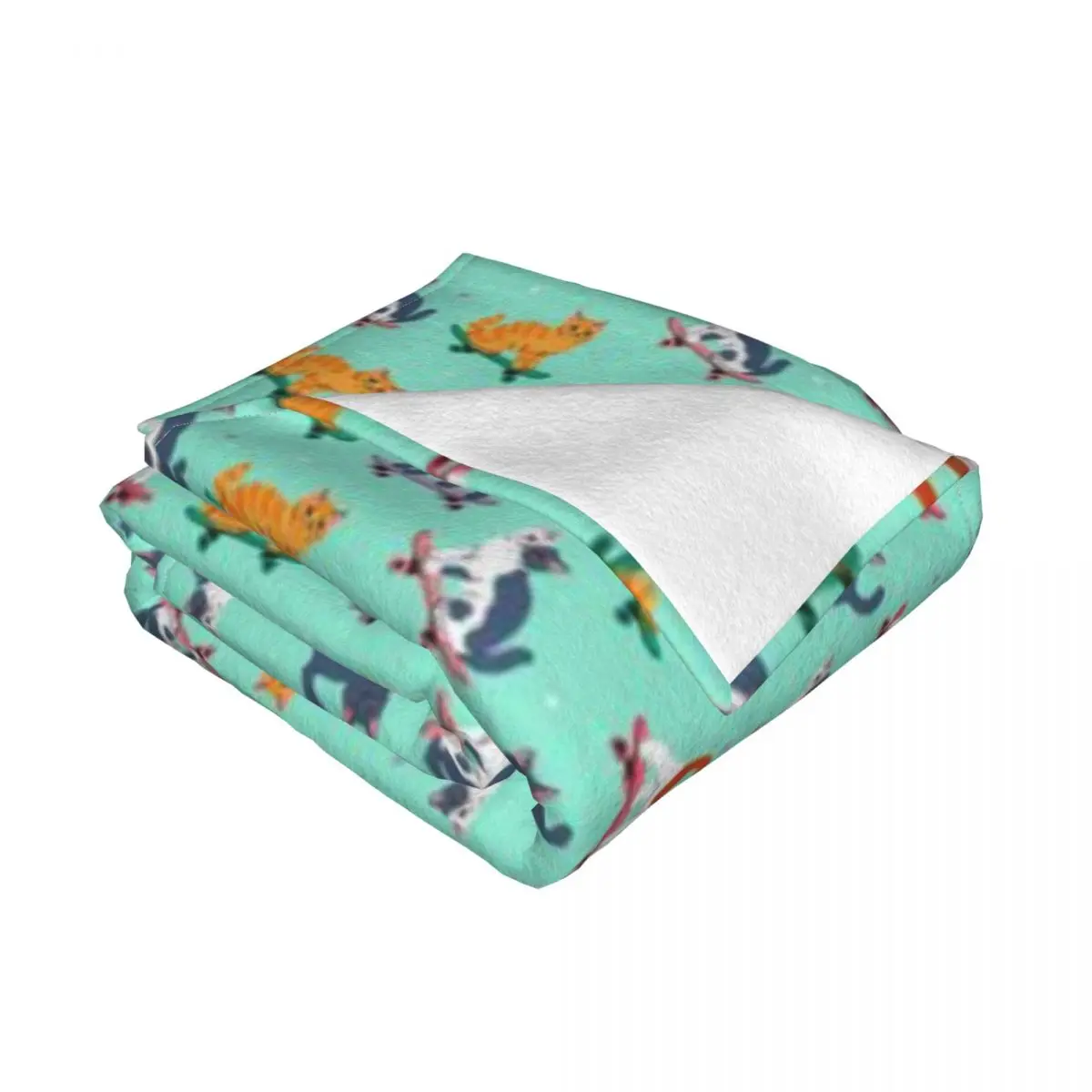 Милые кошки на скейтборде ультра-мягкое Флисовое одеяло