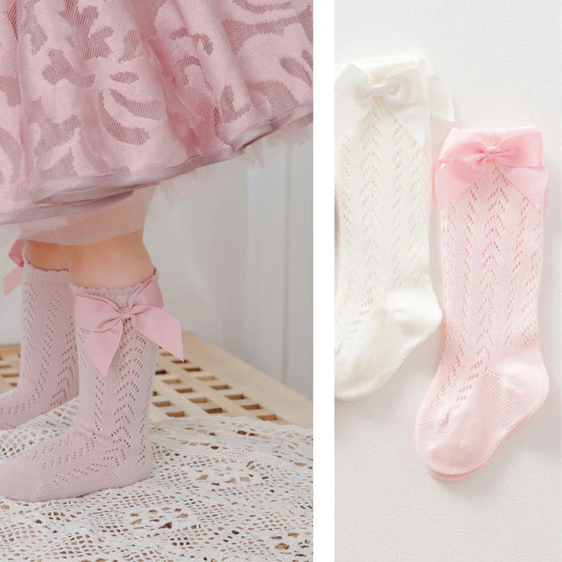 

0-5 Years Breathable Socks Summer Baby Girls Socks Toddlers Long Sock Kids Knee High Soft Cotton Mesh Spanish Style Children