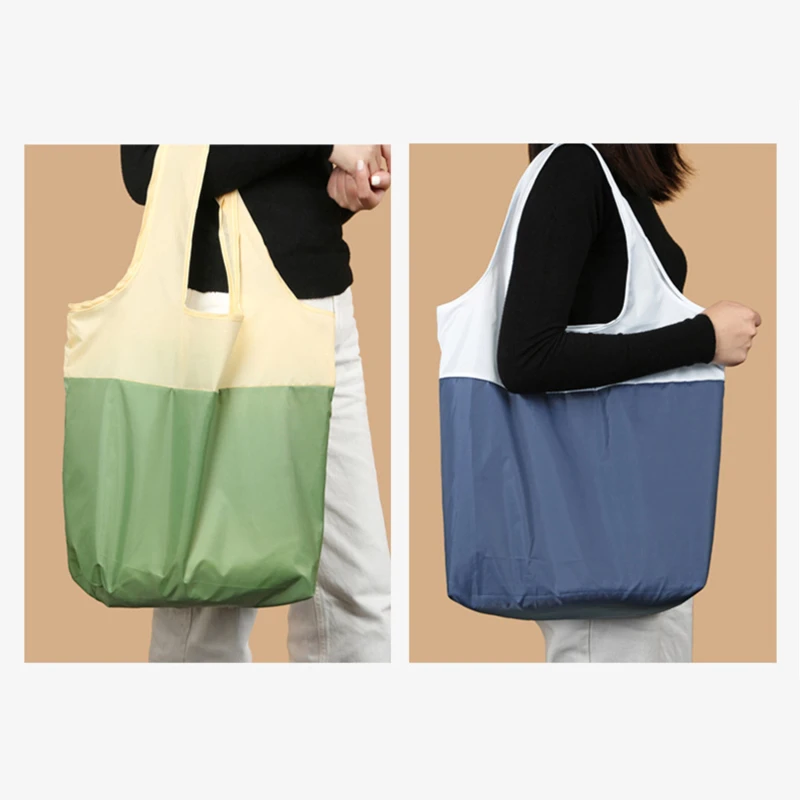 

Многоразовые продуктовые сумки, водонепроницаемые складные сумки-тоуты для покупок, прочная легкая Экологически чистая сумка через плечо