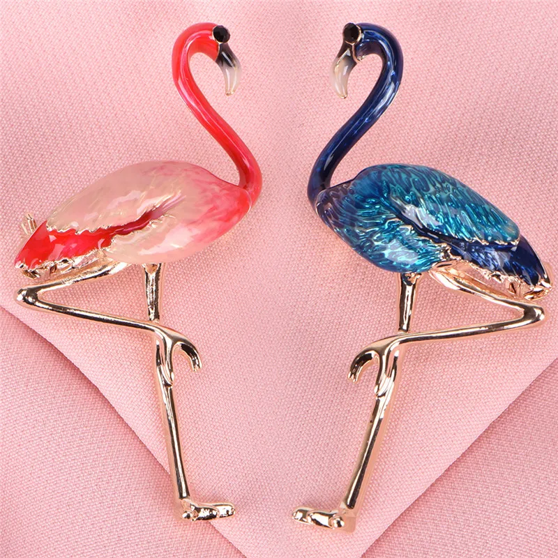 

Cute Enamel Flamingo Brooches Unisex Women And Men Brooch Pin Bird Animal Broches Fashion Dress Coat Accessories