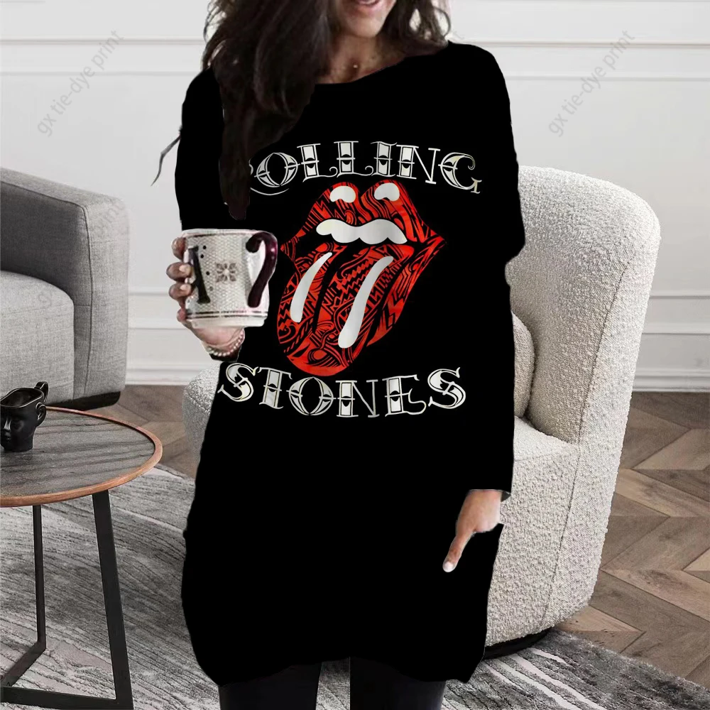 

Футболка женская с длинным рукавом и карманом, модная пикантная рубашка с 3D принтом губ, Свободный Топ, длинная одежда, униформа