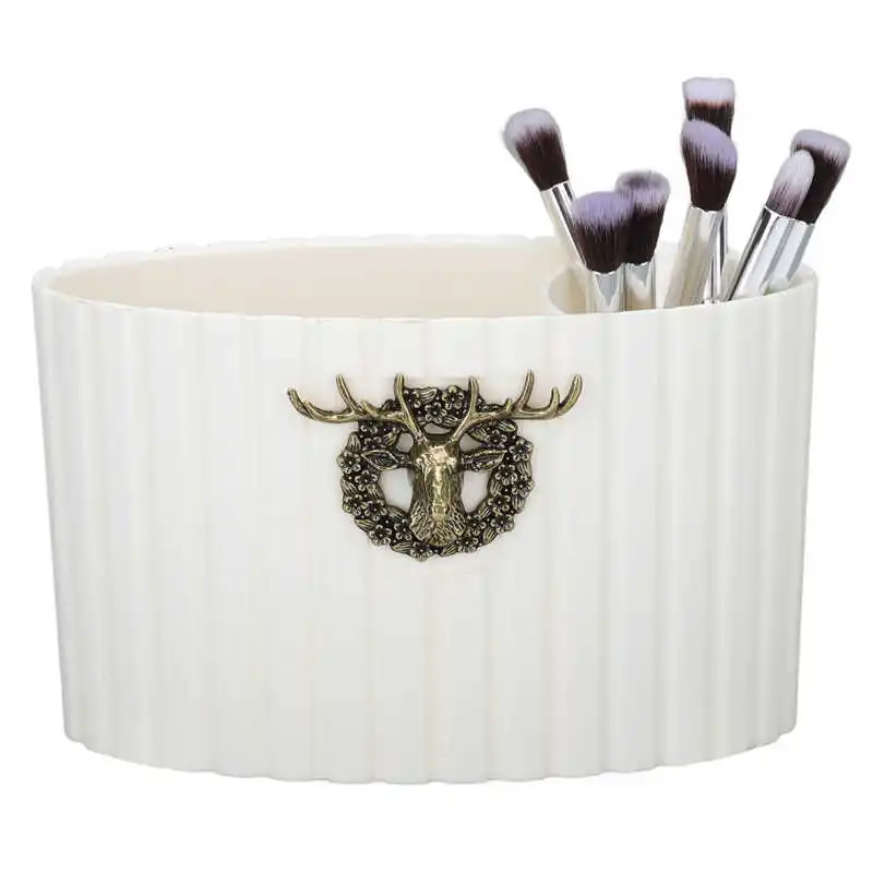 

Ящик для хранения кистей для макияжа пластиковая настольная корзина для хранения большой емкости для офиса, дома, школы