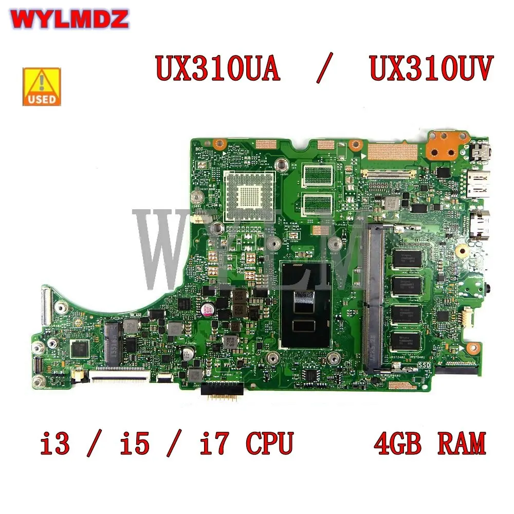 

Бывшая в употреблении материнская плата для ноутбука UX310UA i3 / i5 / i7 CPU 4 Гб RAM Материнская плата Asus UX310U UX310UV UX310UQ UX310UA 100% протестированная